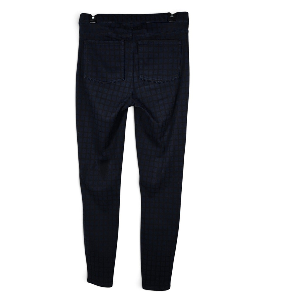 Spanx Leggings Womens L The Perfect Pant Navy Blue Black Grid Plaid EUC Slimming - Picture 2 of 12